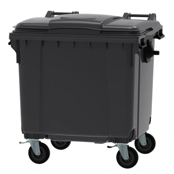 1100 Litre Flat Top Plastic Wheelie Bin - Image 4
