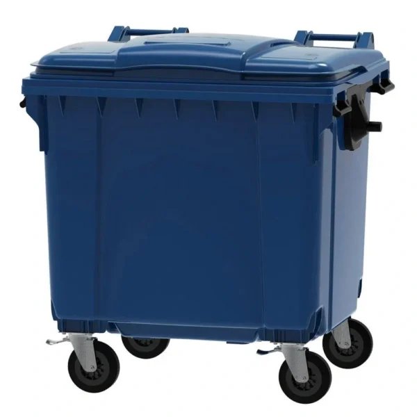 1100 Litre Flat Top Plastic Wheelie Bin - Image 2