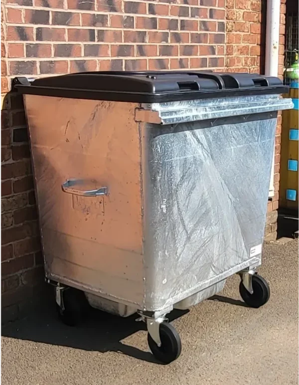 1100 Litre Galvanised Wheelie Bin - Image 3