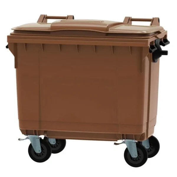 660 Litre Flat Top Plastic Wheelie Bin - Image 3