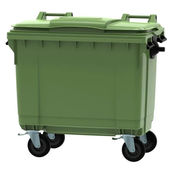 660 Litre Flat Top Plastic Wheelie Bin - Image 7