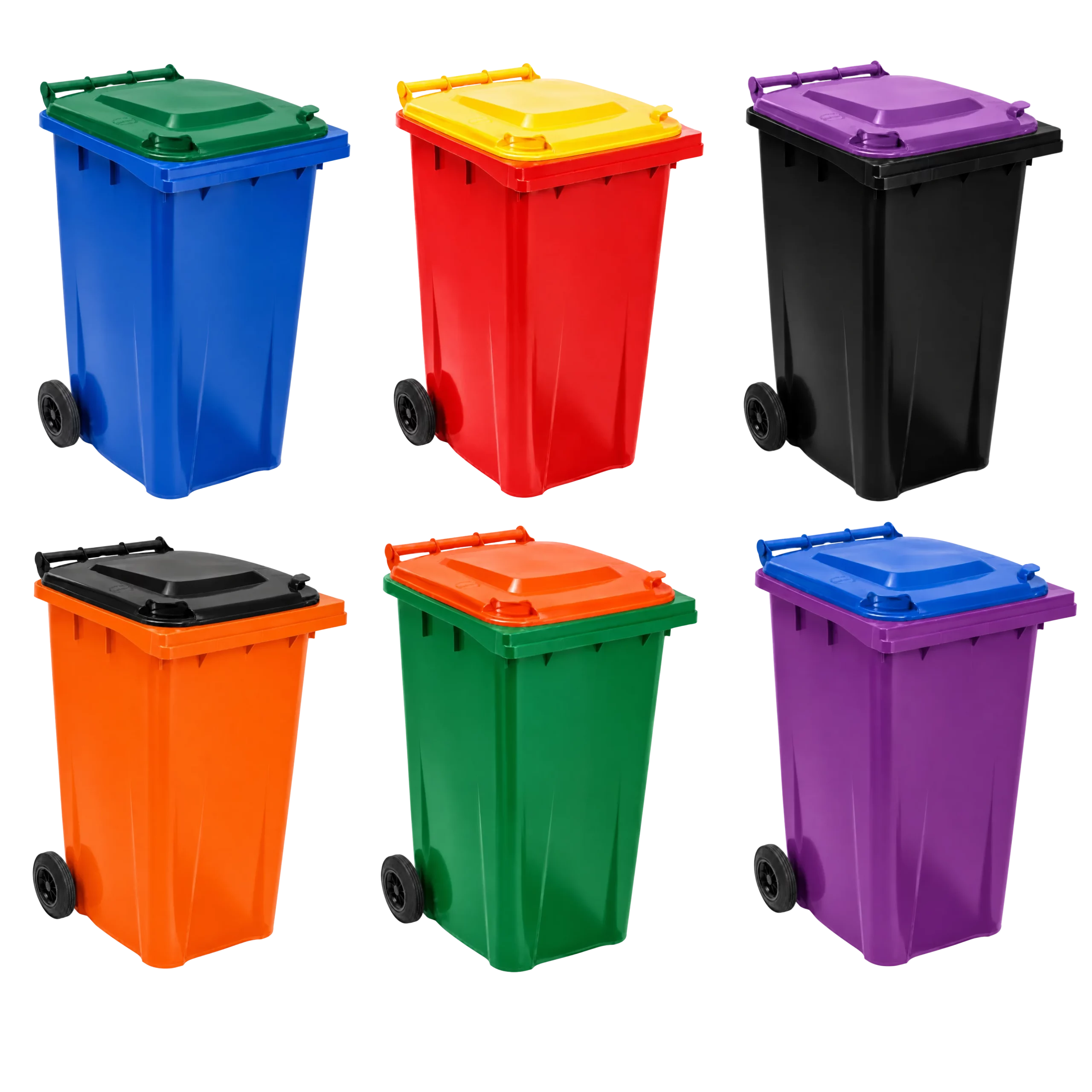 240 Litre Plastic Wheelie Bin with Custom Colours