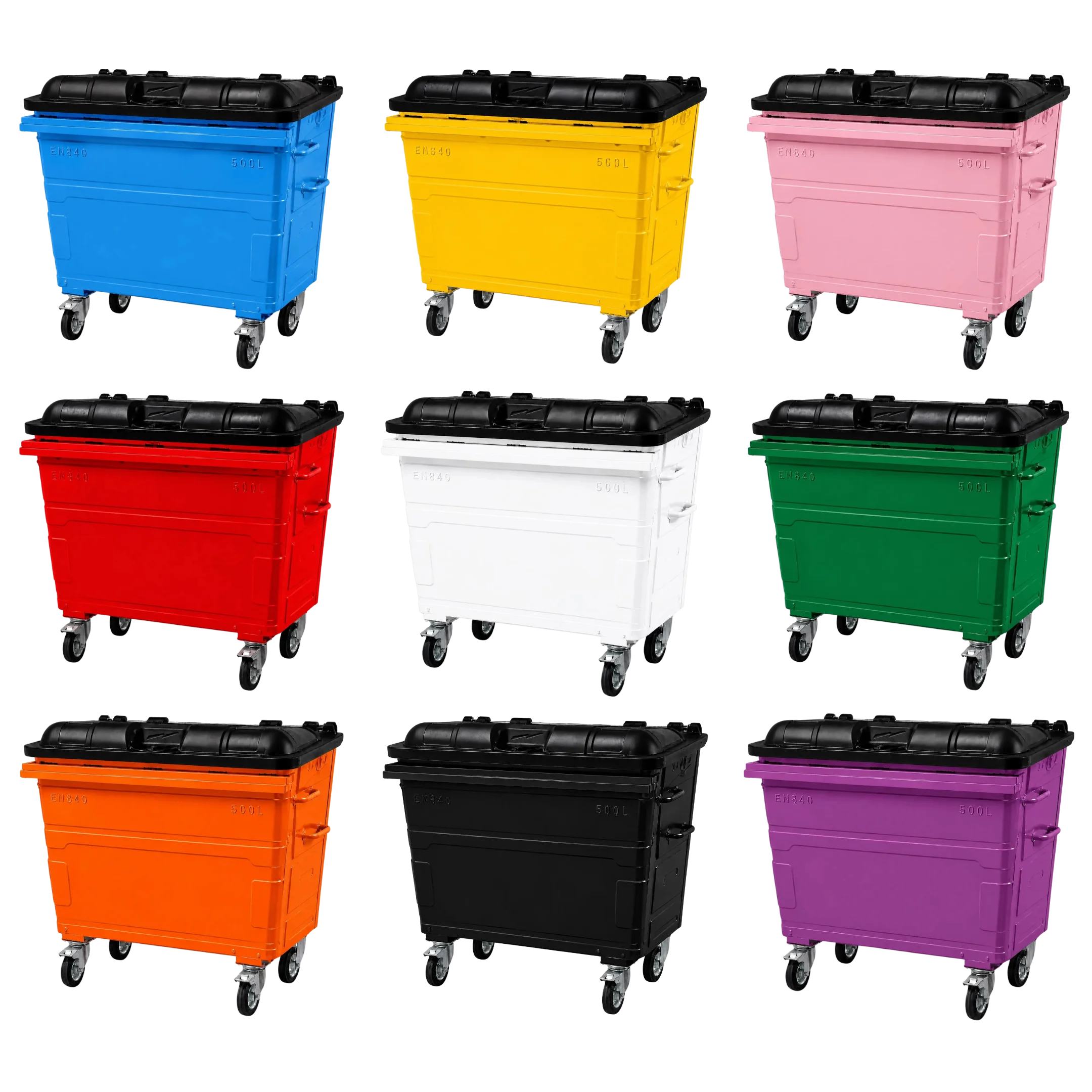 500L Steel Wheelie Bin