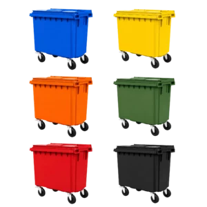 660 Litre Flat Top Plastic Wheelie Bin