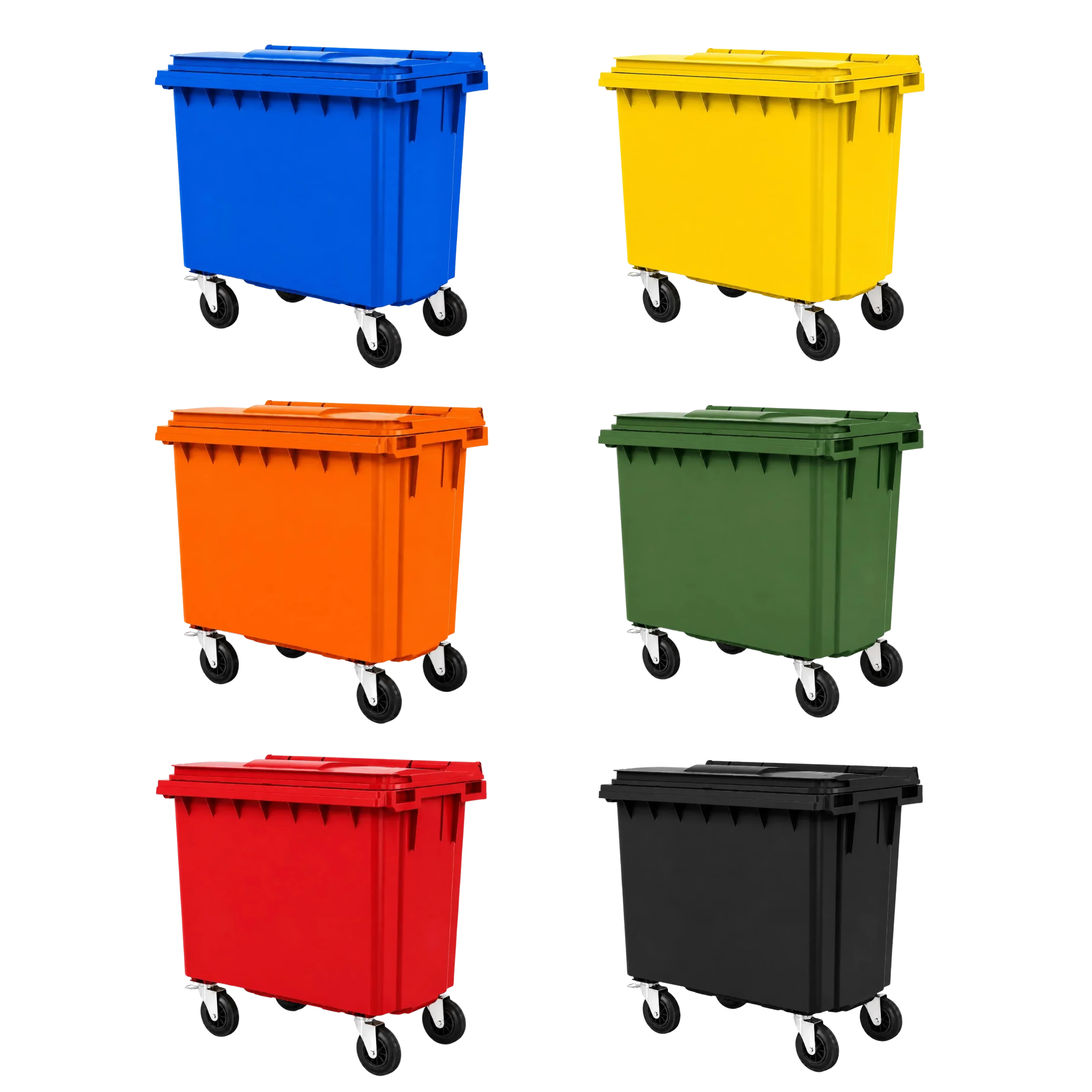 660 Litre Flat Top Plastic Wheelie Bin