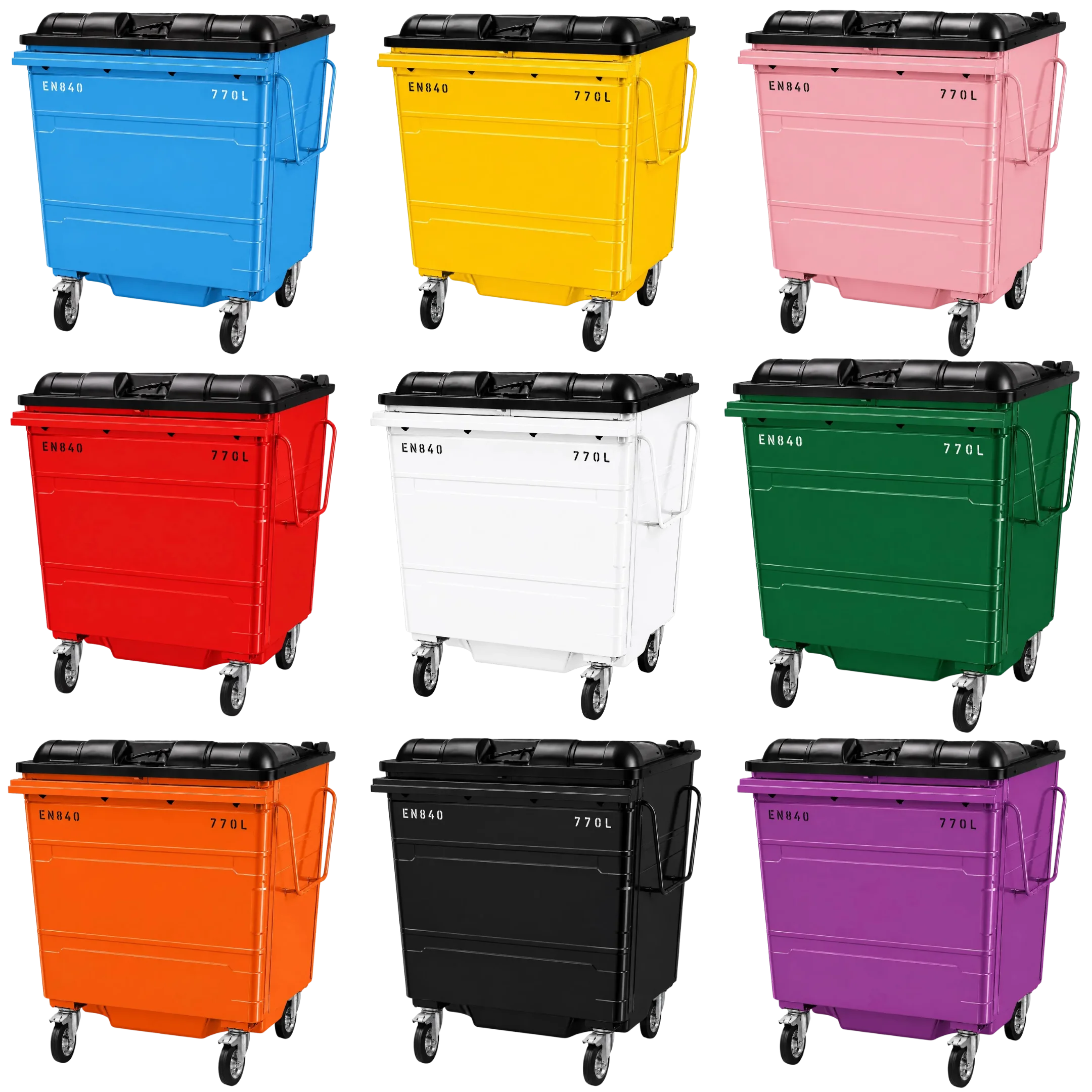 770L Steel Wheelie Bin