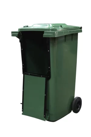 240 Litre Drop Front Wheelie Bin - Green - Plastic - Wheelie Bin Direct