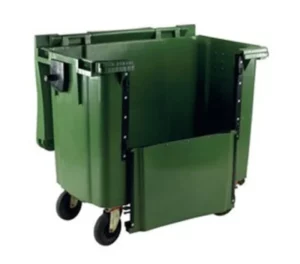 770 Litre Drop Front Wheelie Bin - Green - Plastic - Wheelie Bin Direct
