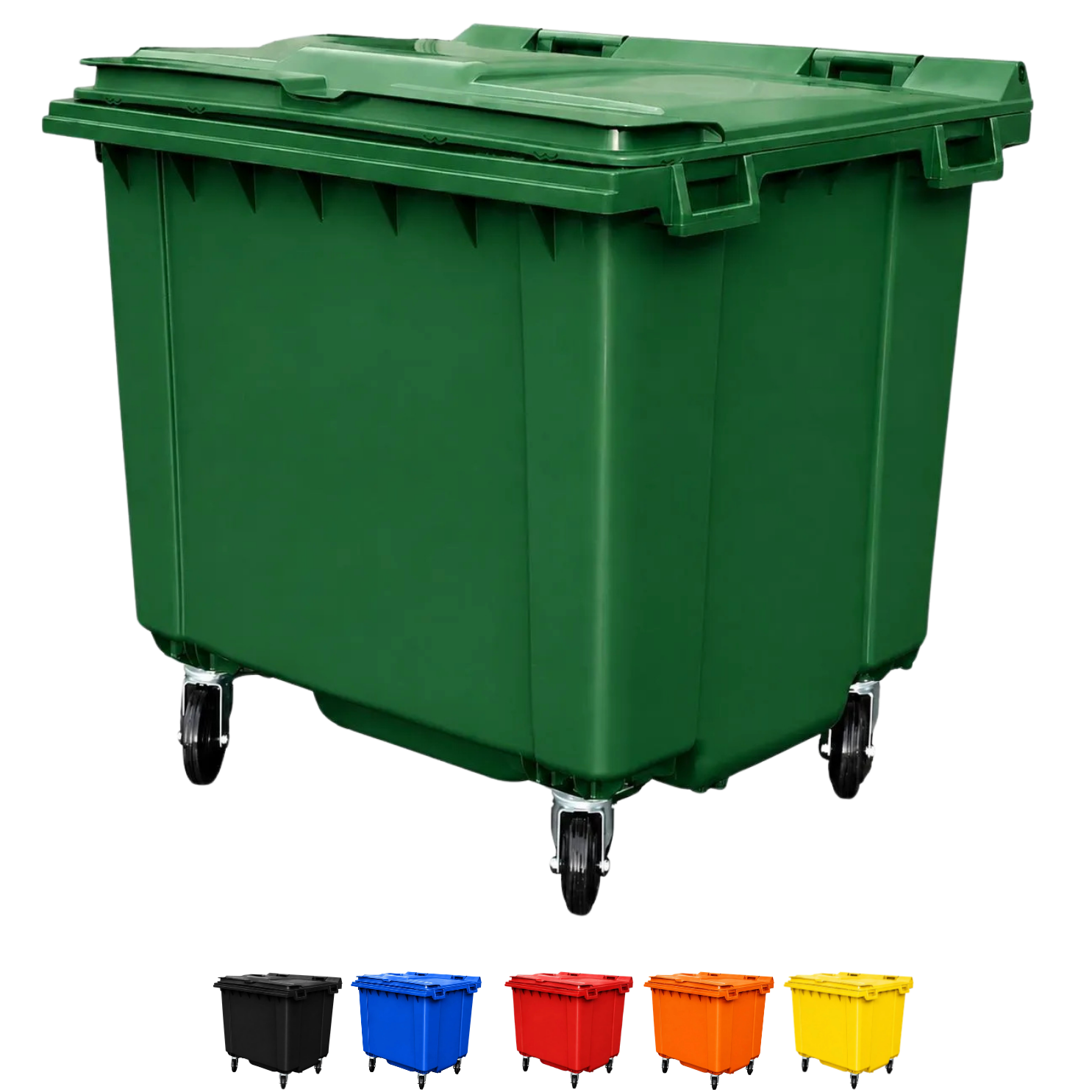 1100 Litre Flat Top Plastic Wheelie Bin