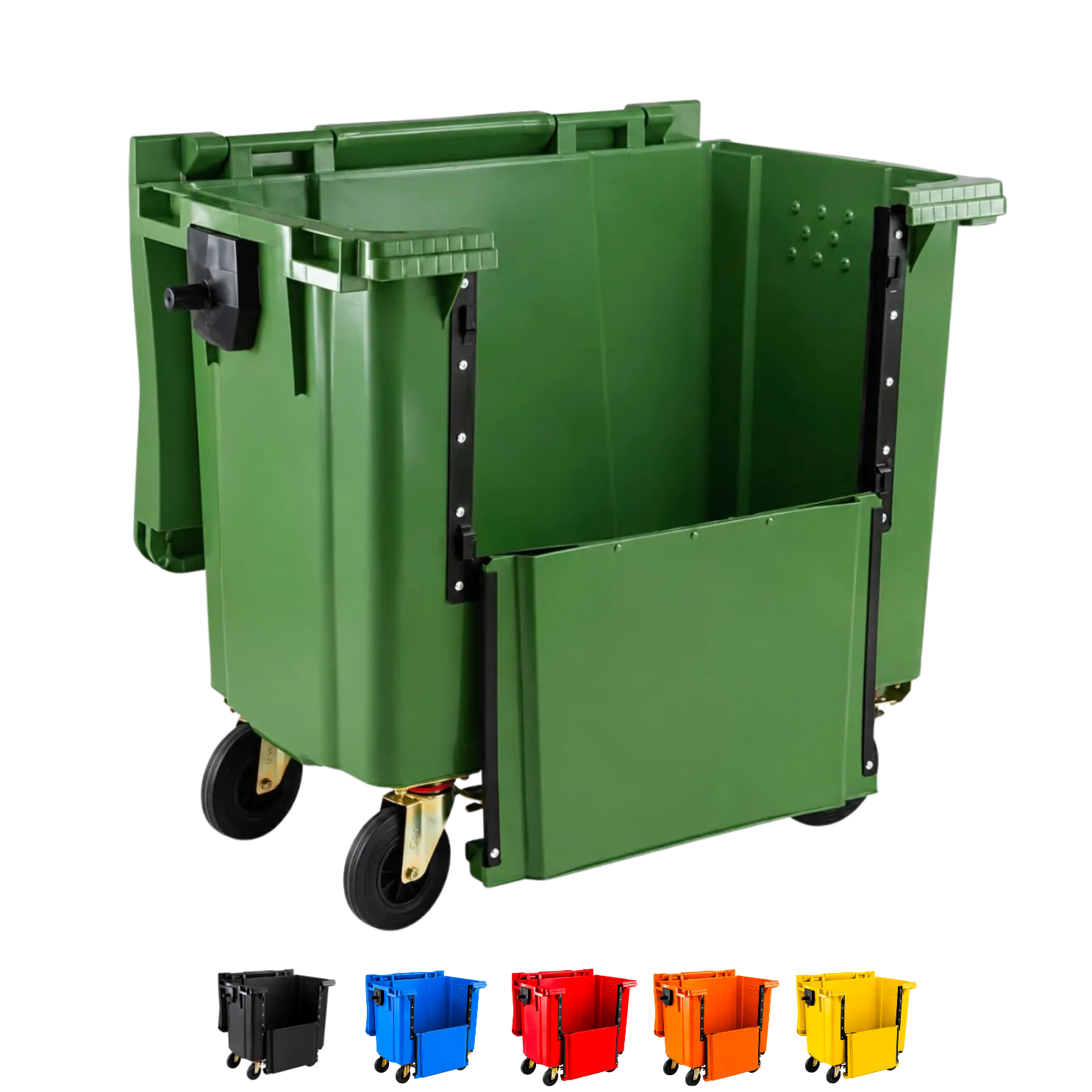 660 Litre Drop-Front Wheelie Bin