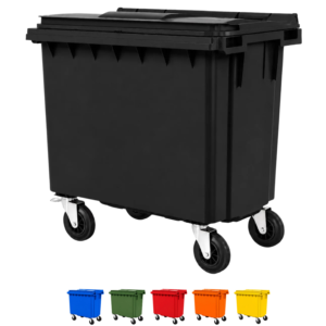 660 Litre Flat Top Plastic Wheelie Bin