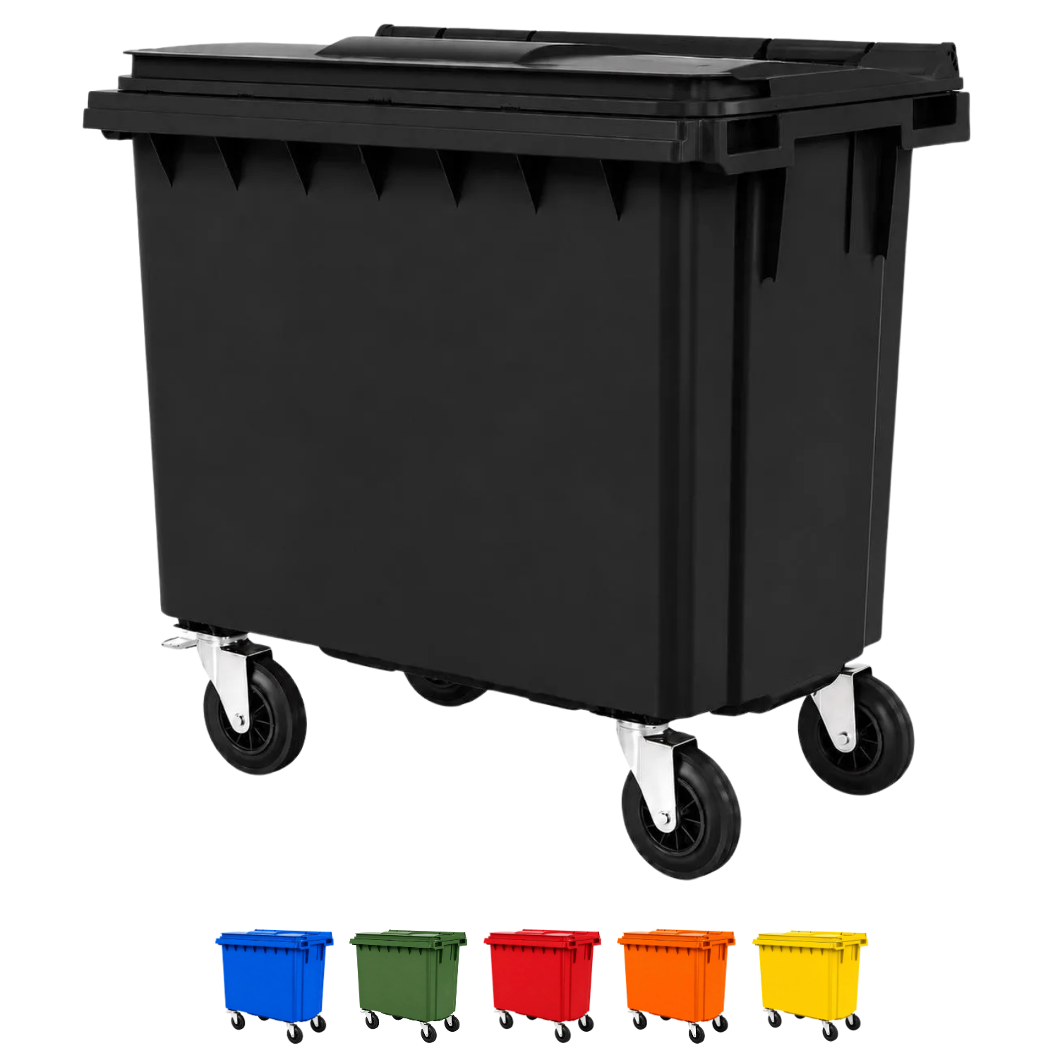 660 Litre Flat Top Plastic Wheelie Bin