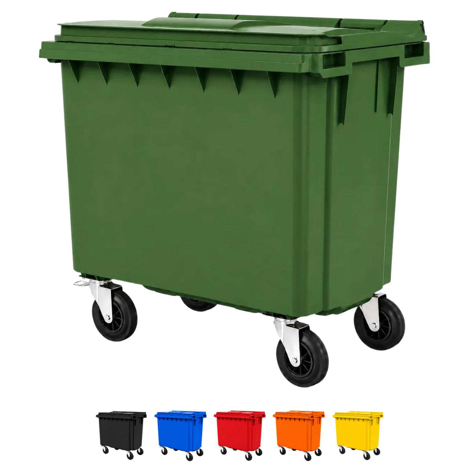 770 Litre Flat Top Plastic Wheelie Bin
